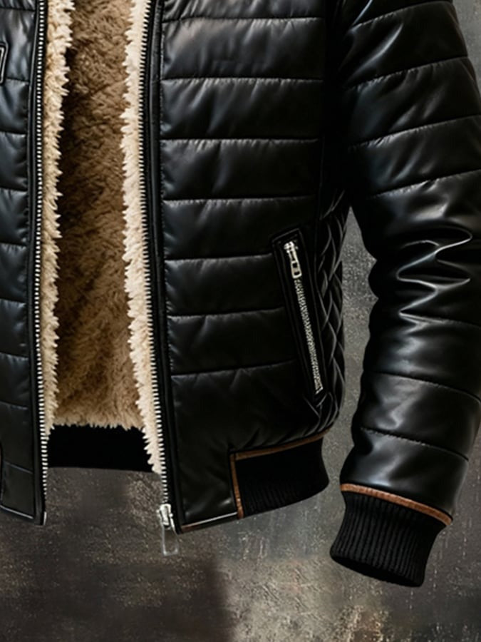 Chaqueta de cuello alto y corte refinado