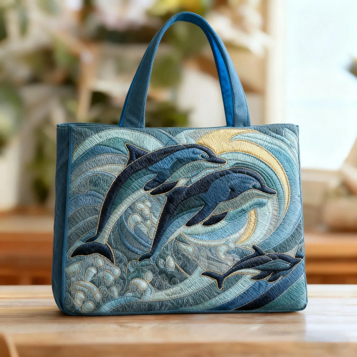 Carina – Bolso tote hecho a mano con delfines