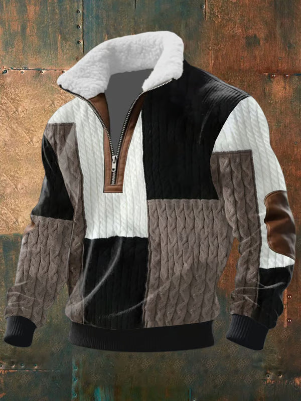 Jersey con cremallera y cuello alto de borreguito