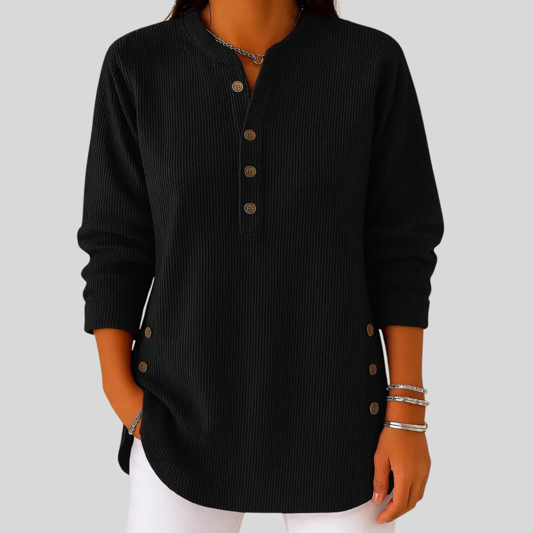 Amber | Jersey de mujer de cuello redondo con botones