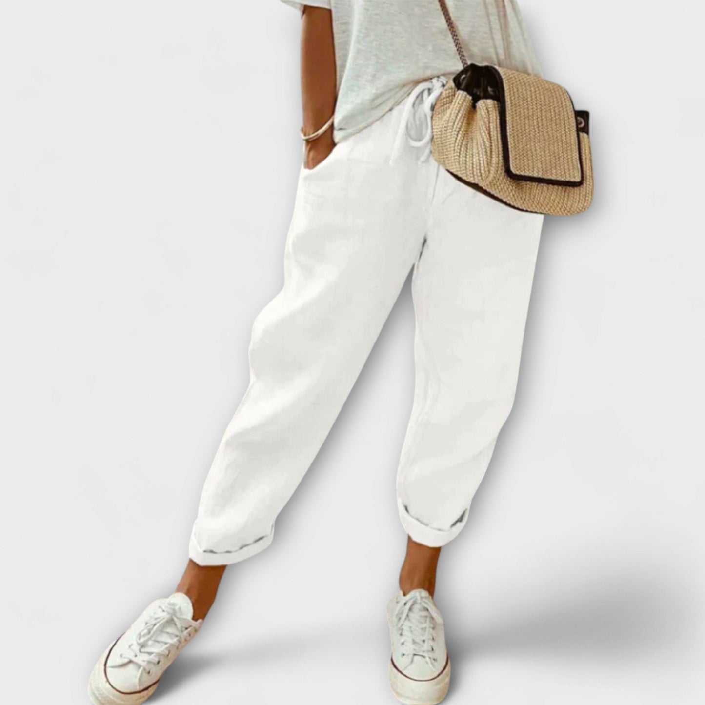 Bibi - Pantalones de lino a la moda y cómodos