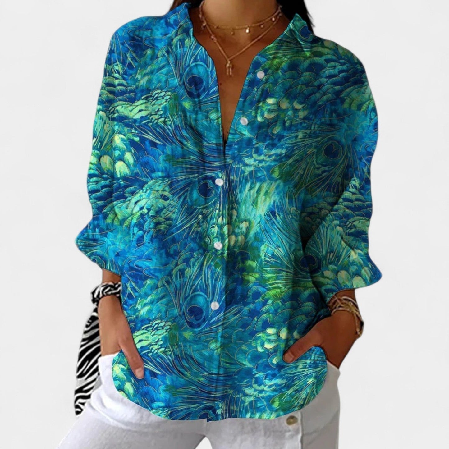 Nika – Blusa de verano con estampado vibrante