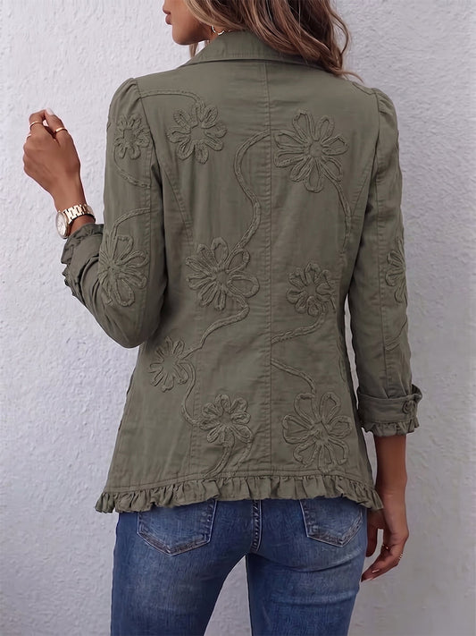 Coraleen | Chaqueta utilitaria con bordado floral