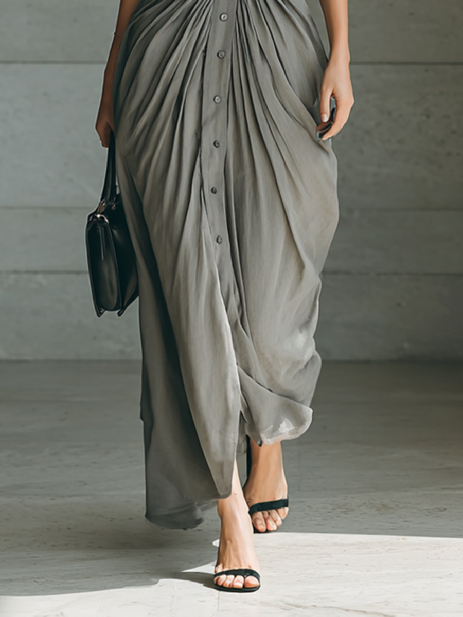 Zéphyrine | Vestido largo plisado