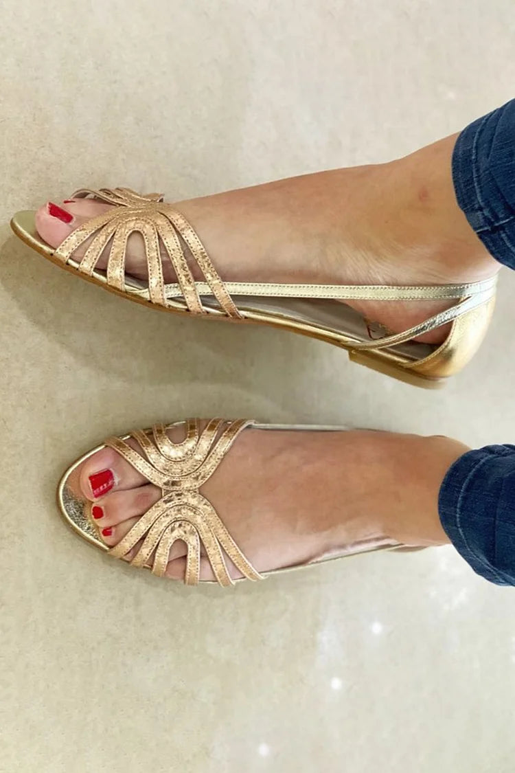 Leonor™ | Sandalias Doradas Luz de Verano