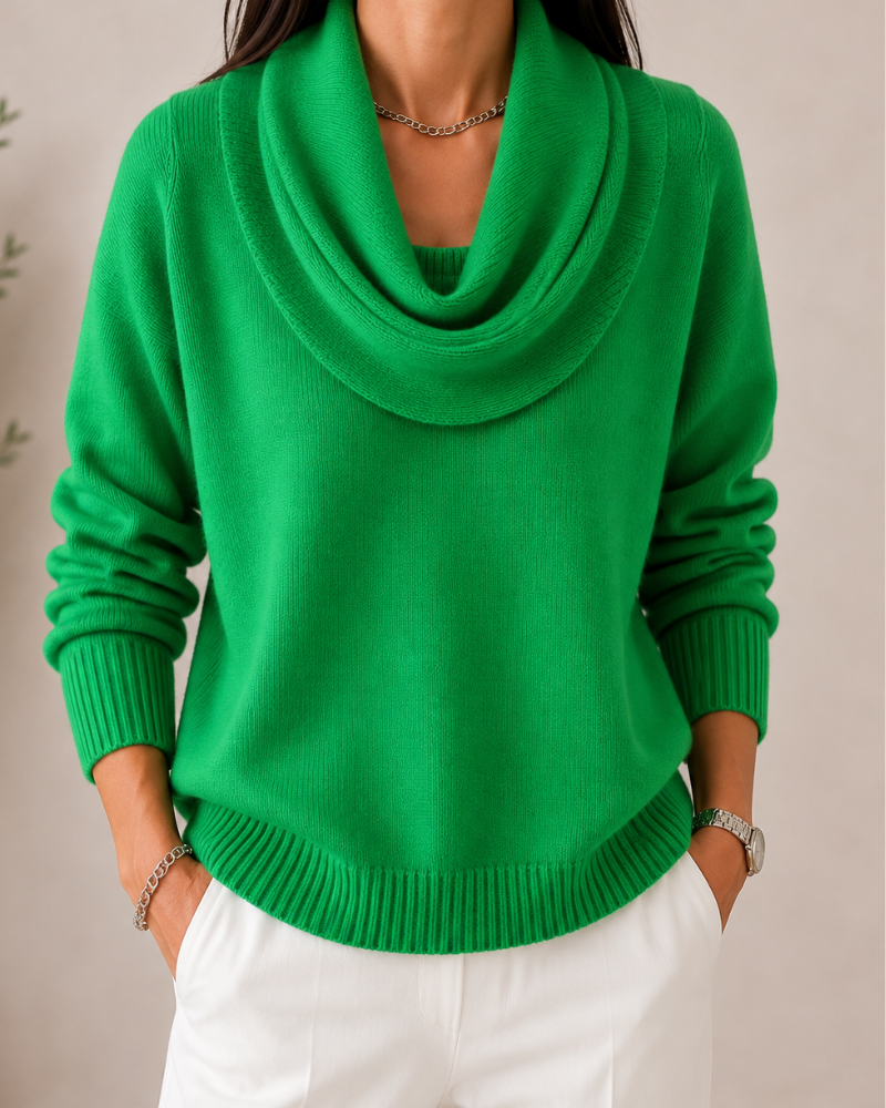 Caralina™ | Jersey de punto elegante con cuello vuelto