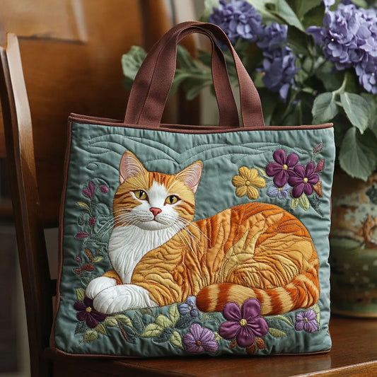Gerd – Bolso tote acolchado con estampado de gato