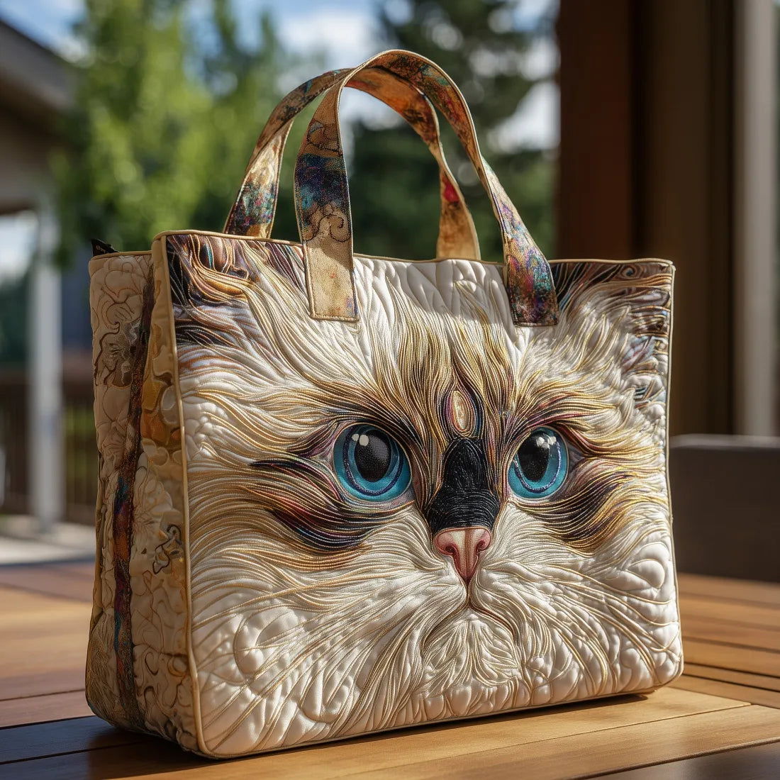 Inga – Bolso tote acolchado con motivo de gato