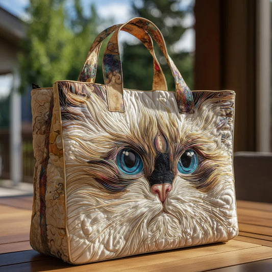 Inga – Bolso tote acolchado con motivo de gato