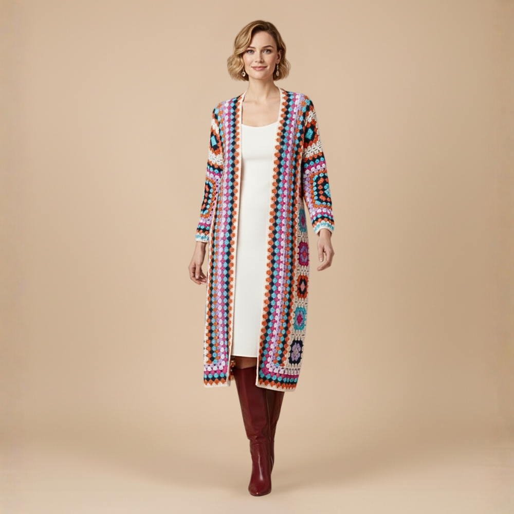 Cárdigan largo bohemio para mujer