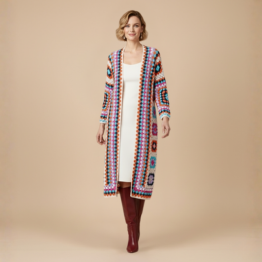 Cárdigan largo bohemio para mujer