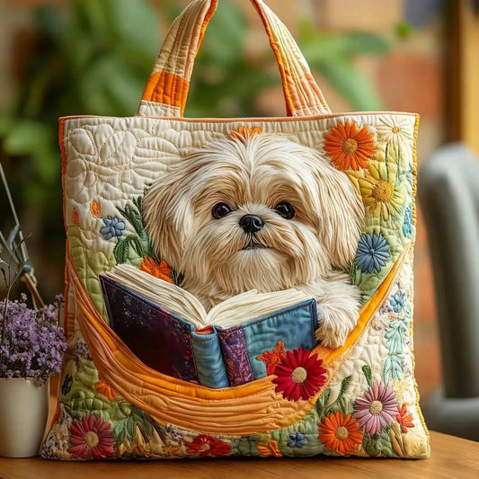 Astrid – Bolso tote acolchado con estampado de perro