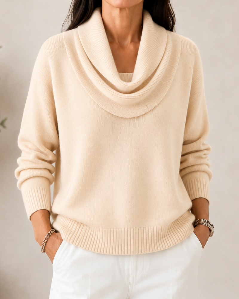 Caralina™ | Jersey de punto elegante con cuello vuelto