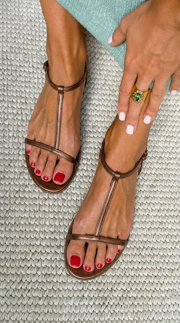 Bianca™ | Sandalias Doradas de Verano