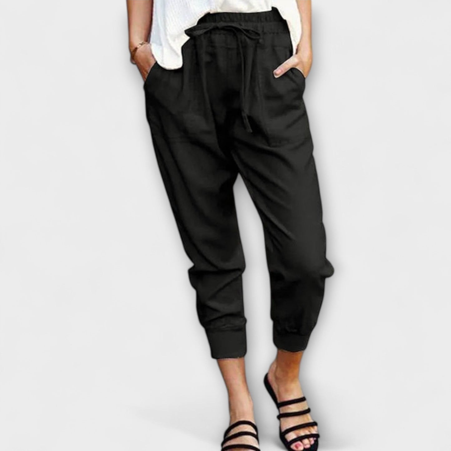 Blaire – Pantalones ligeros de lino con mezcla de algodón