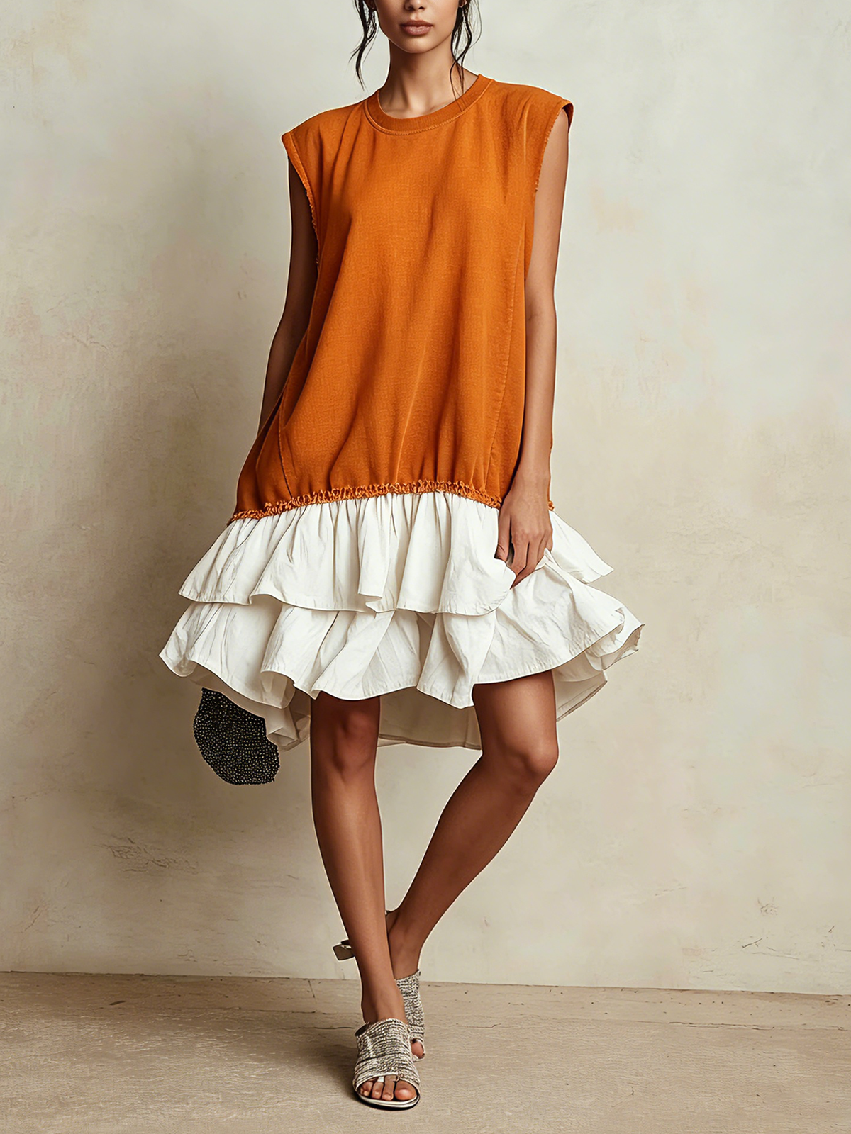 Ilaria | Vestido casual de bloques de color, corte amplio, para vacaciones