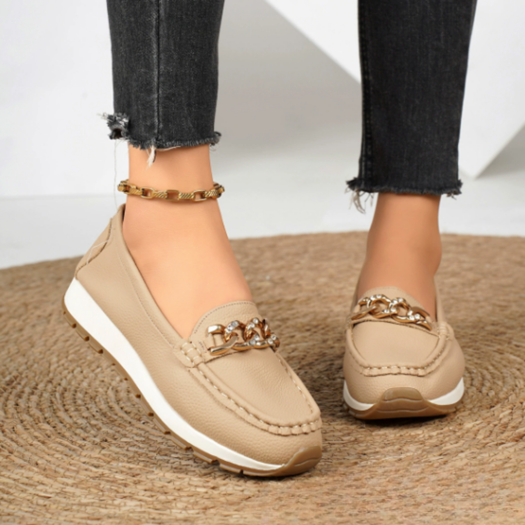 Evelina | Mocasines con hebilla de diamantes