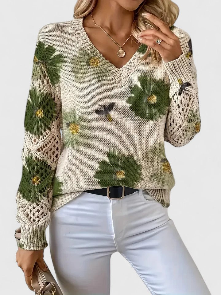 Bronwen | Jerséi calado con estampado floral