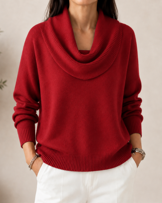 Caralina™ | Jersey de punto elegante con cuello vuelto