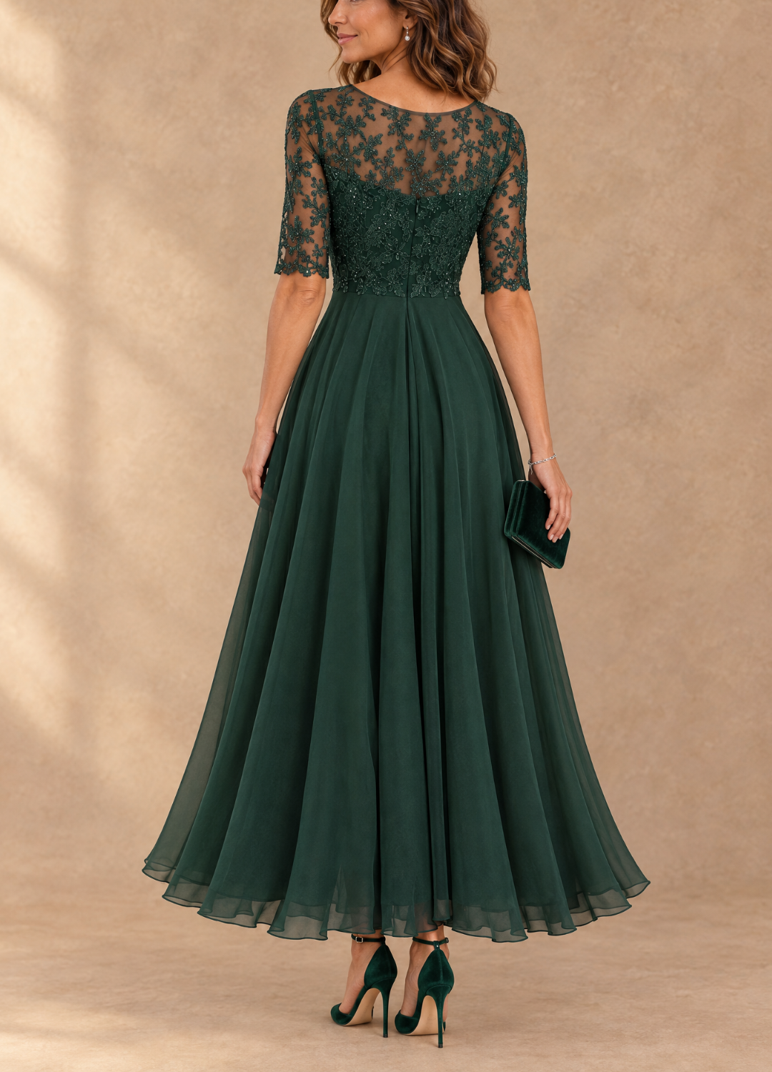 Abella | Vestido de encaje y gasa