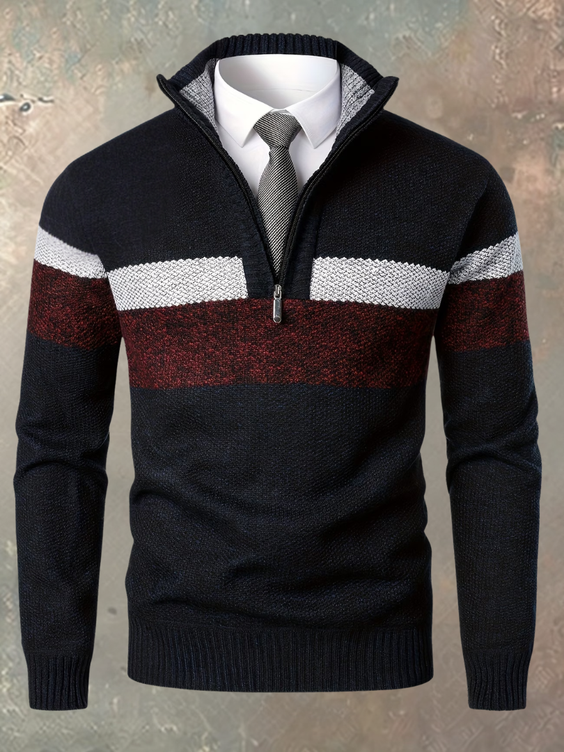 Milan | Jersey elegante de hombre con media cremallera