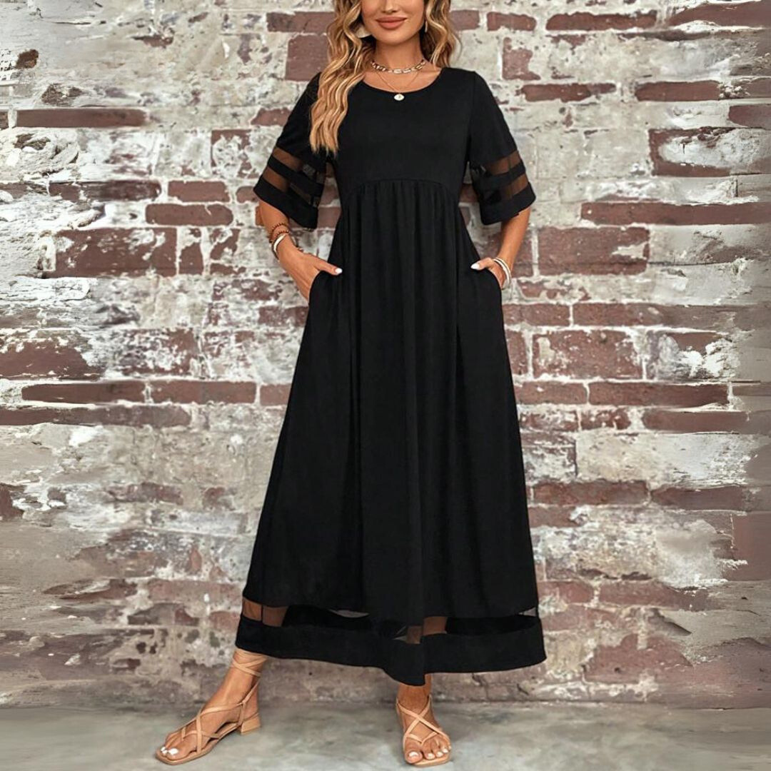 Aubrey™ | Vestido midi favorecedor que disimula el vientre