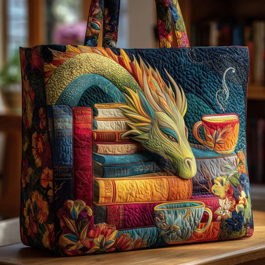 Emelie – Bolso tote acolchado a mano con motivo de fantasía