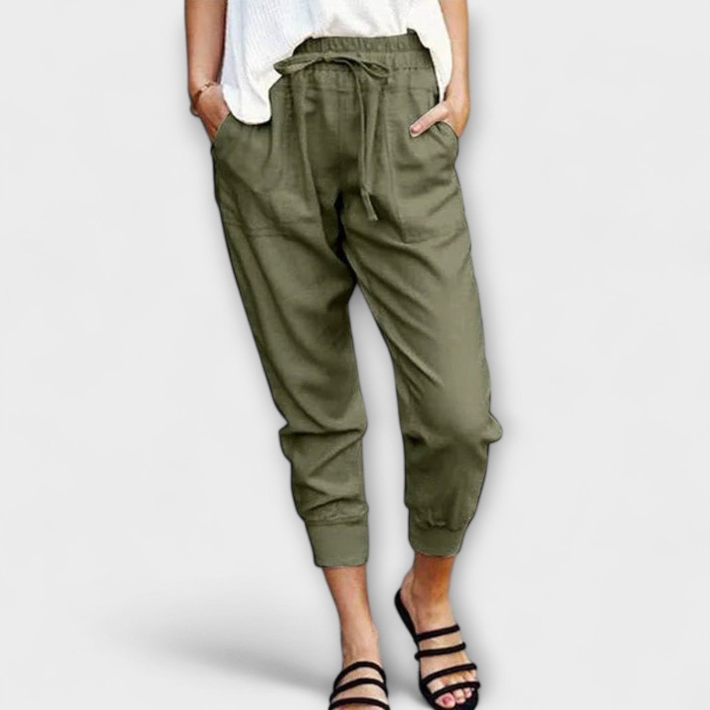 Blaire – Pantalones ligeros de lino con mezcla de algodón