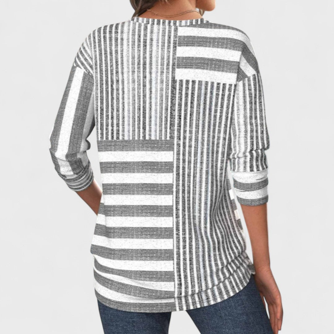 Olga - Blusa a rayas de material transpirable