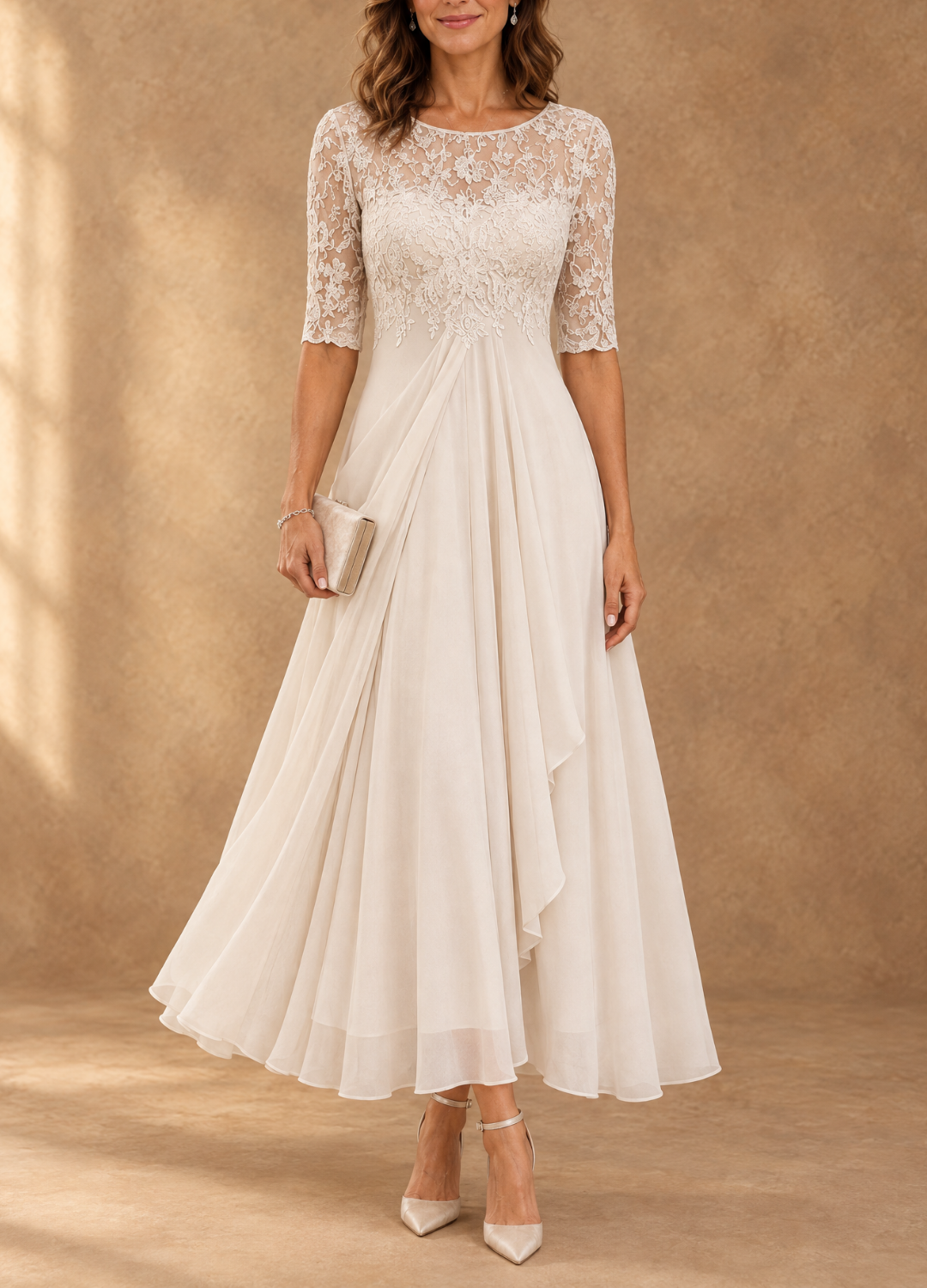 Abella | Vestido de encaje y gasa