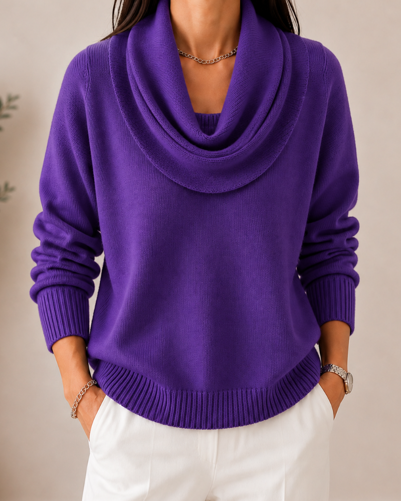 Caralina™ | Jersey de punto elegante con cuello vuelto