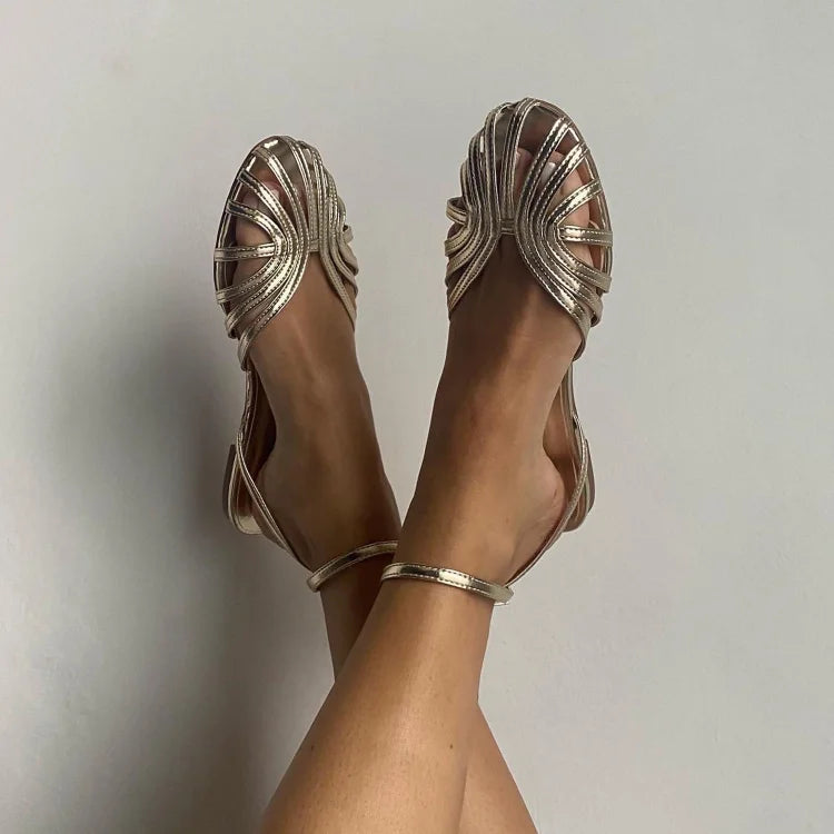 Victoria™ | Sandalias Joya Doradas