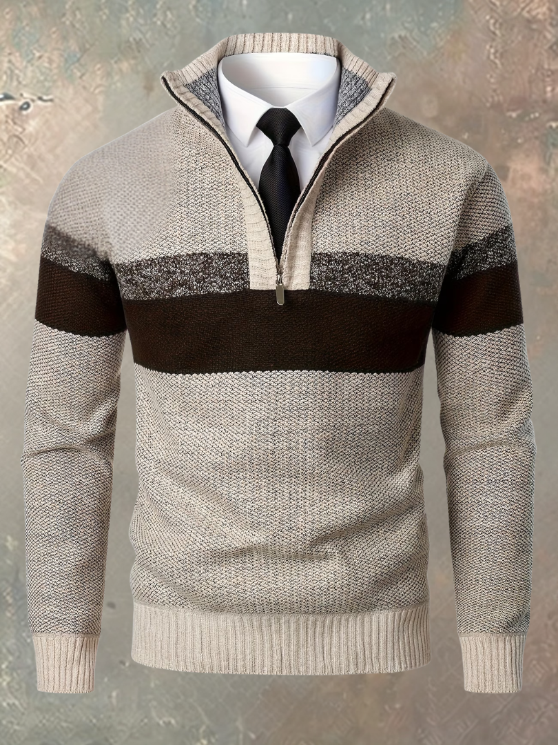 Milan | Jersey elegante de hombre con media cremallera