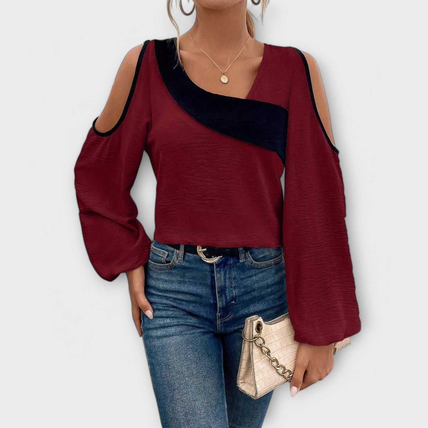 Scarlett - Blusa con escote rectangular