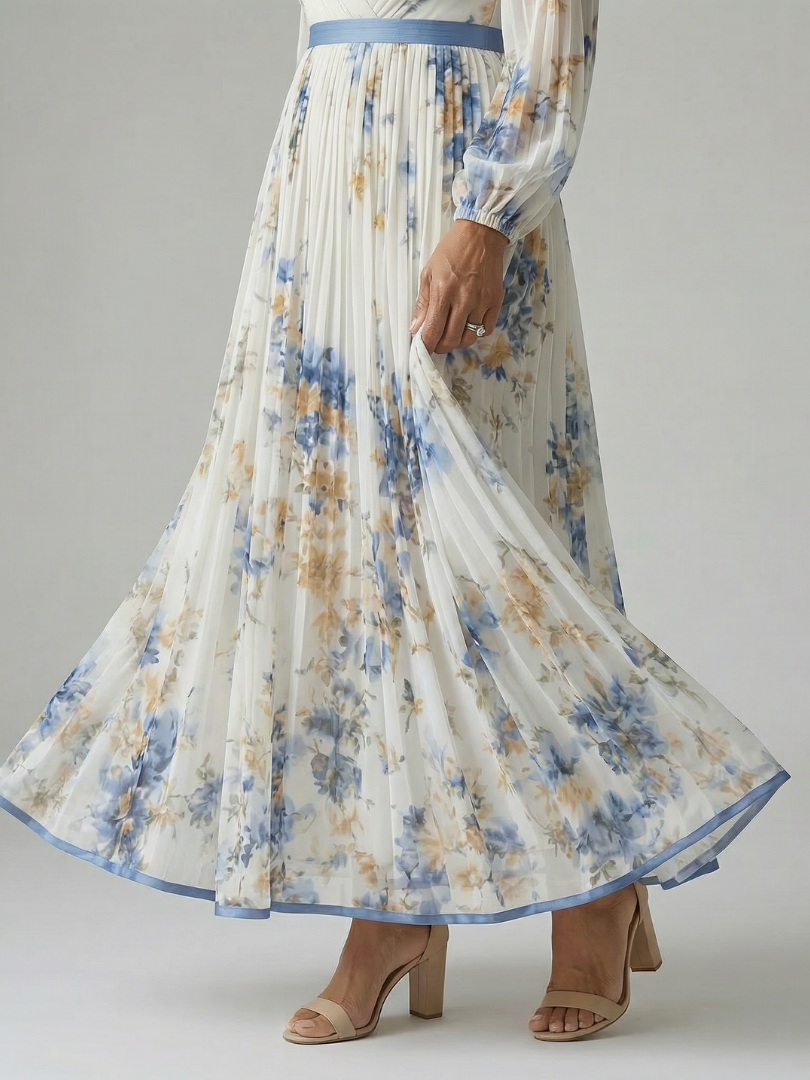 Rielle | Vestido midi cruzado plisado