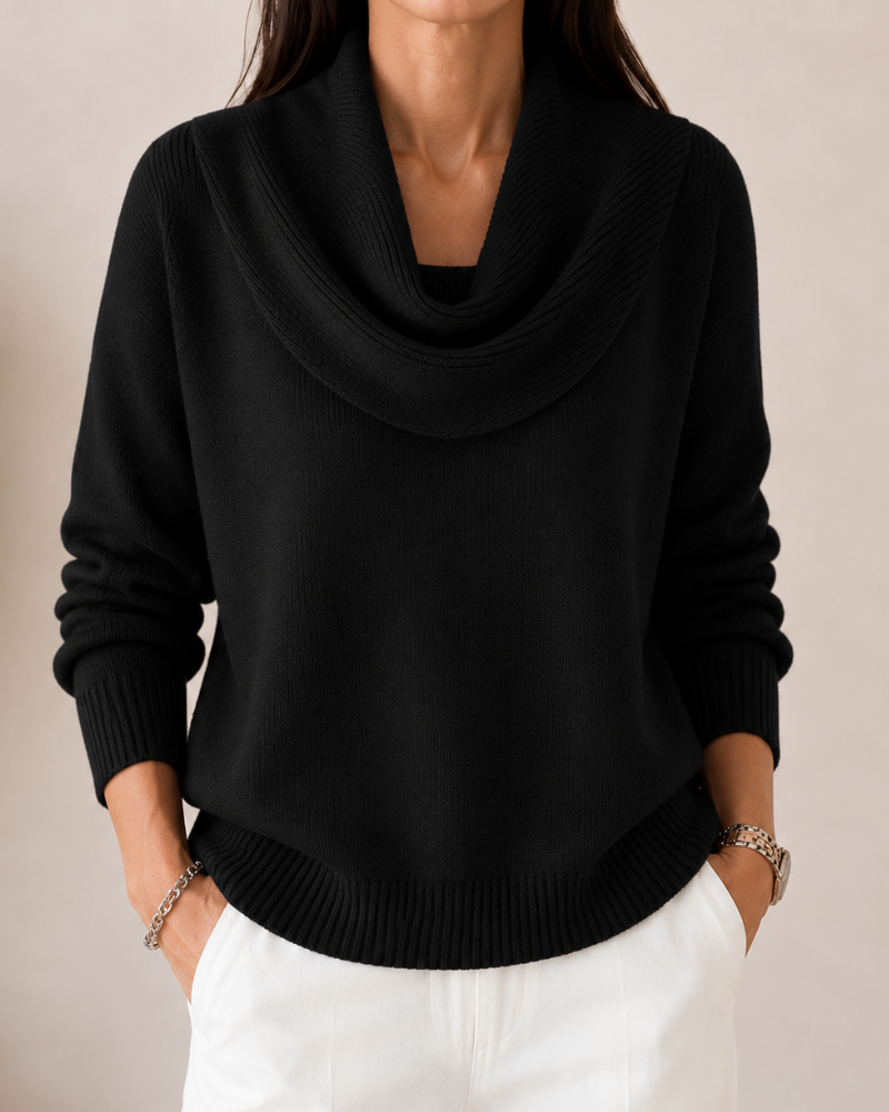 Caralina™ | Jersey de punto elegante con cuello vuelto