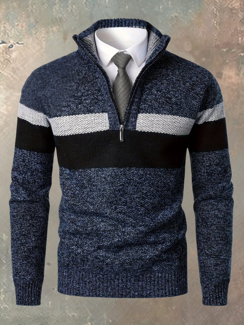 Milan | Jersey elegante de hombre con media cremallera