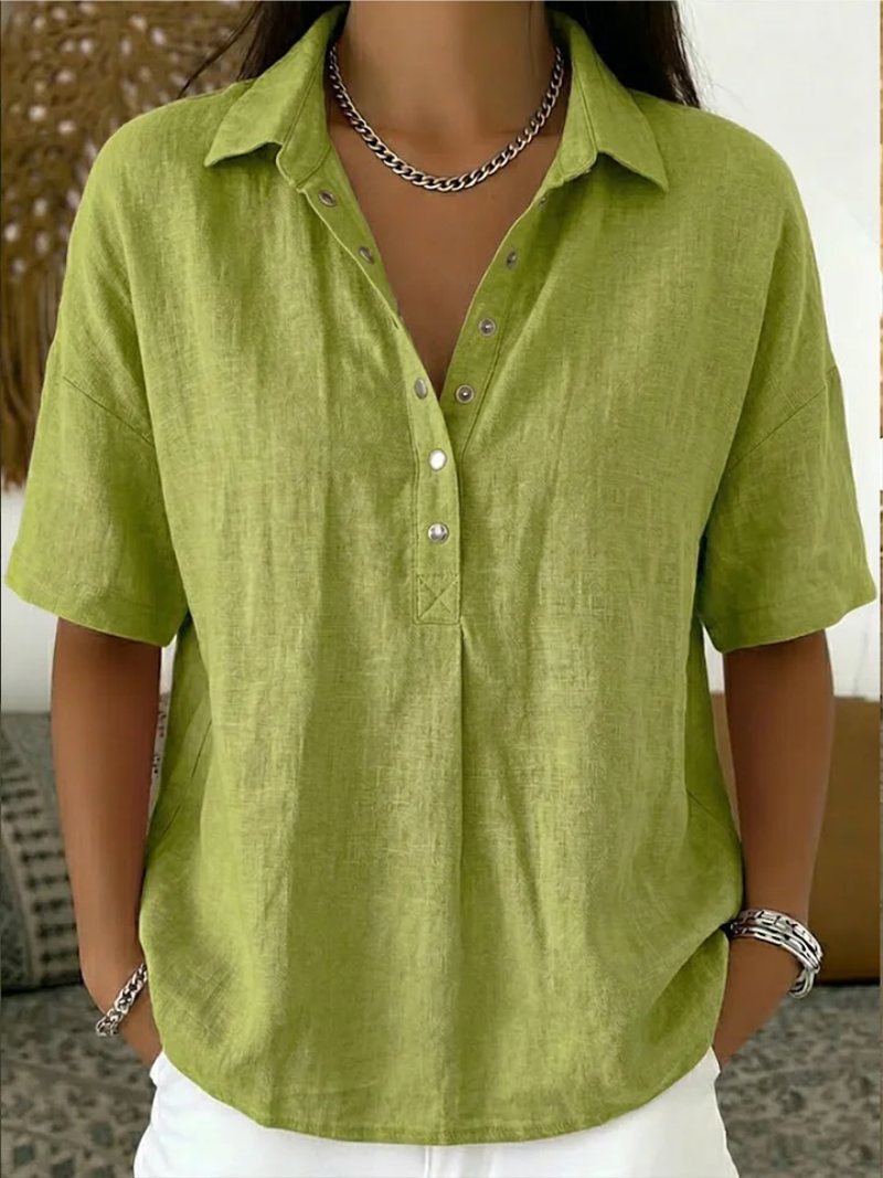 Clara | Blusa elegante con cuello y cierre de botones