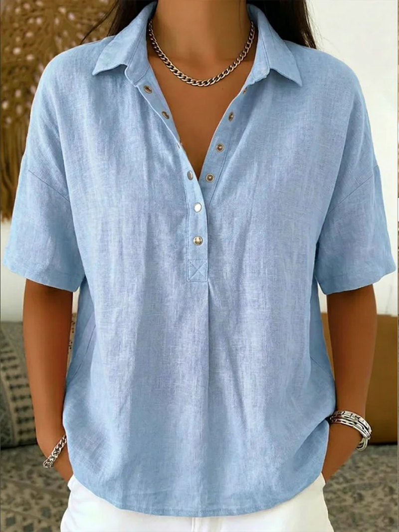 Clara | Blusa elegante con cuello y cierre de botones