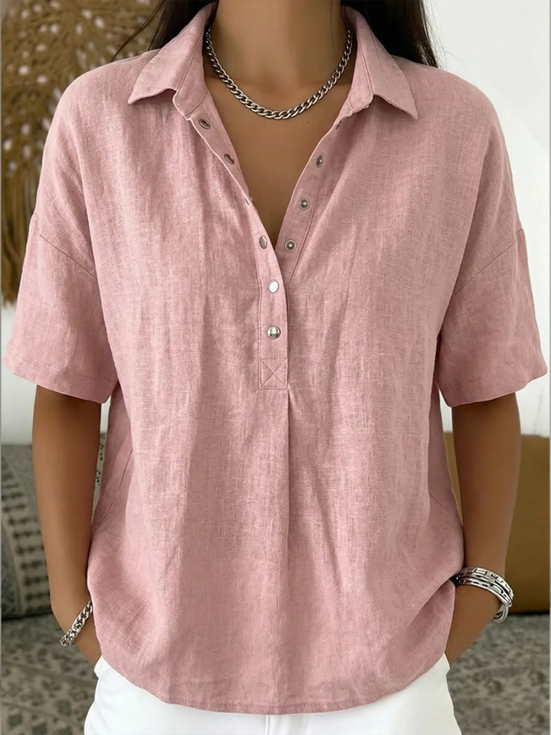 Clara | Blusa elegante con cuello y cierre de botones
