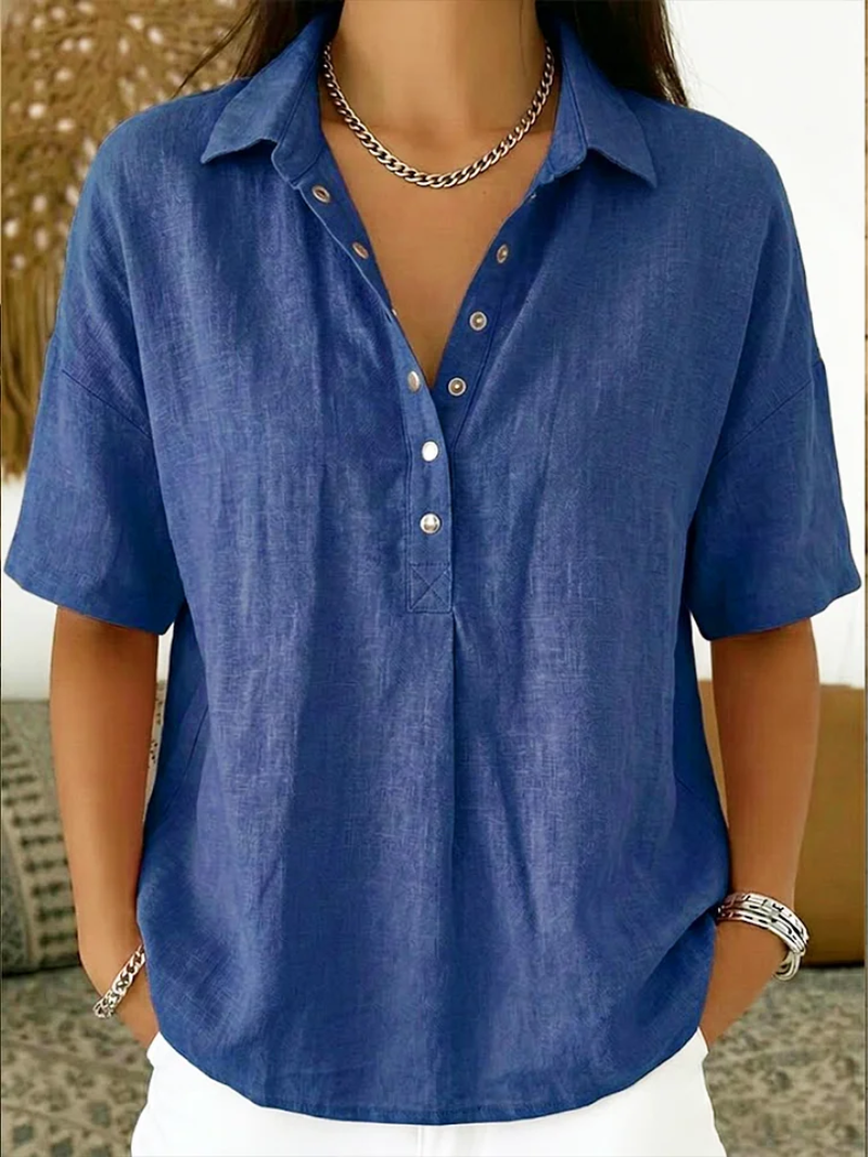 Clara | Blusa elegante con cuello y cierre de botones