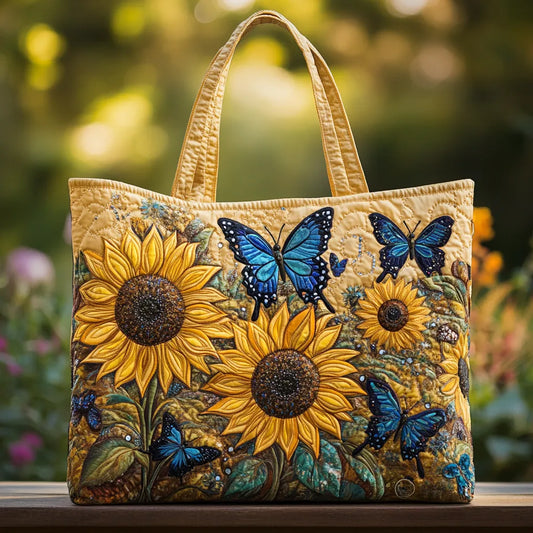 Matilda – Bolso tote acolchado con girasoles y mariposas