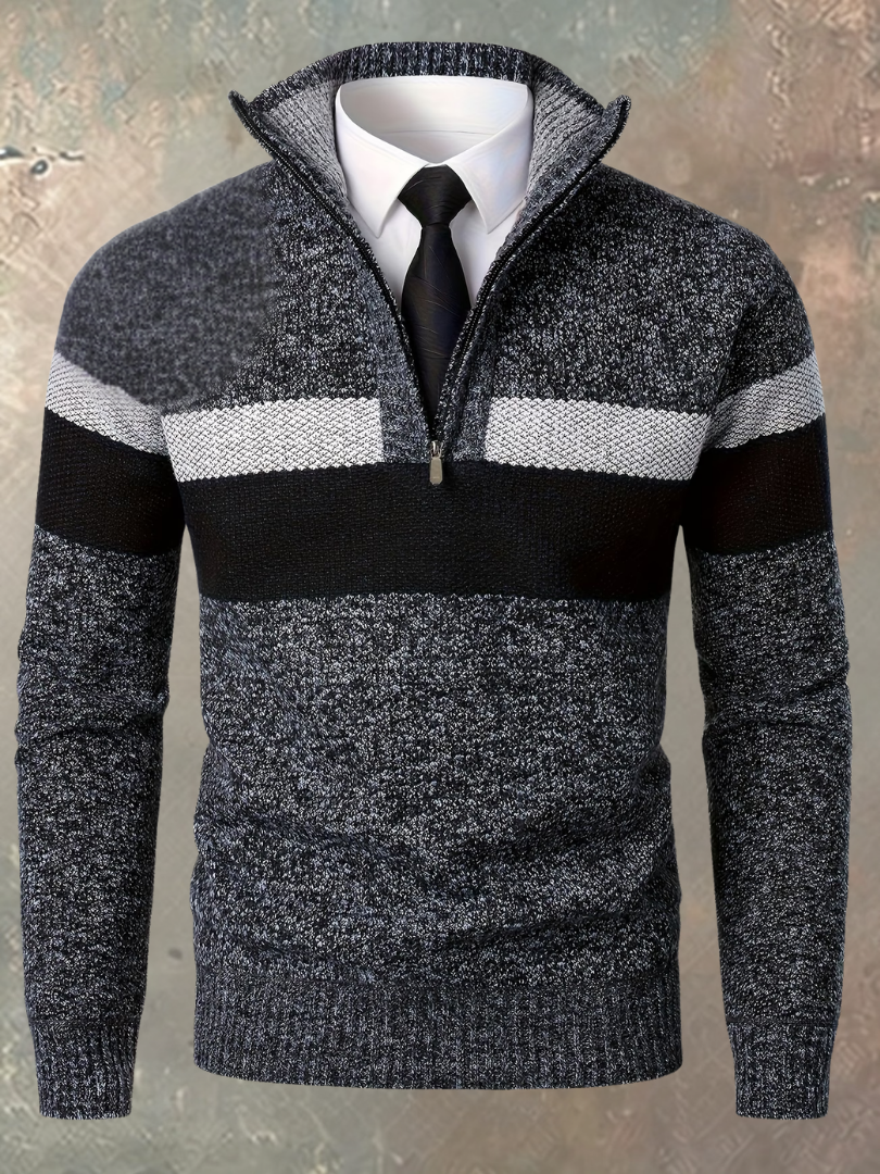 Milan | Jersey elegante de hombre con media cremallera