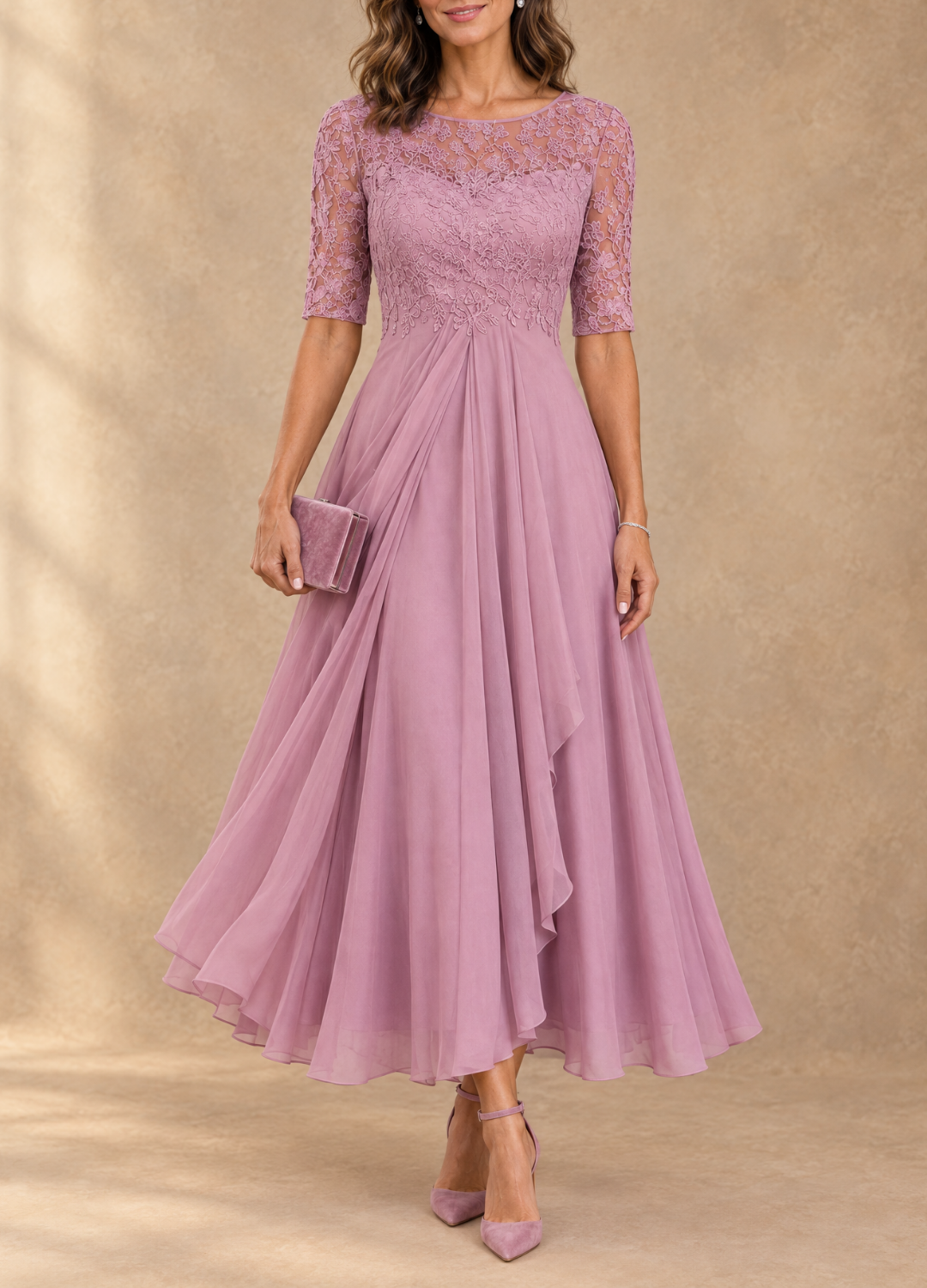 Abella | Vestido de encaje y gasa