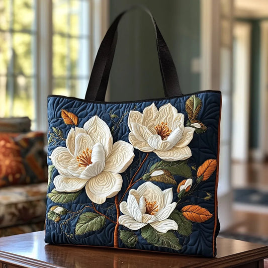 Frida – Bolso tote acolchado con magnolias bordadas