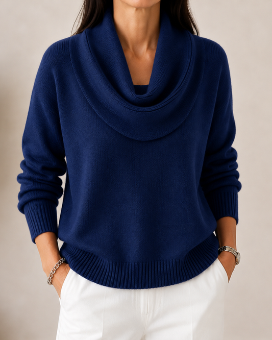 Caralina™ | Jersey de punto elegante con cuello vuelto
