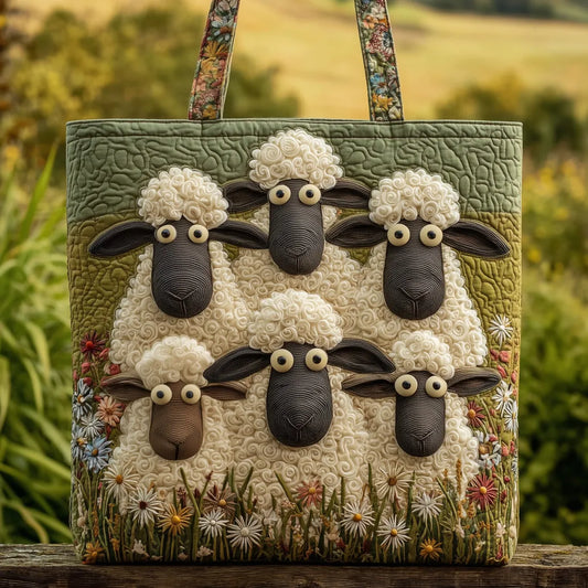 Gittan – Bolso tote acolchado con estampado de oveja