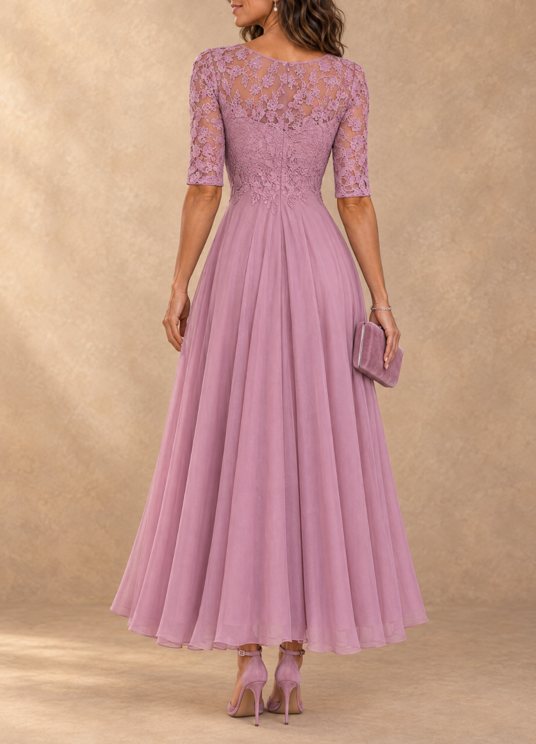 Abella | Vestido de encaje y gasa