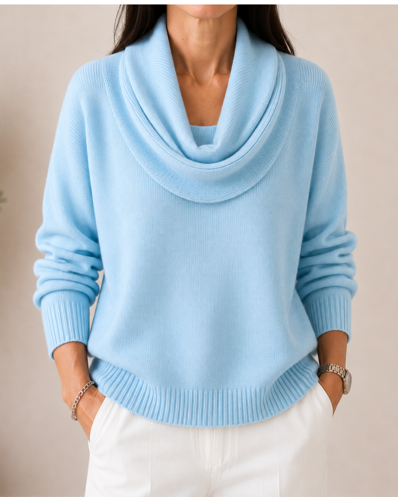 Caralina™ | Jersey de punto elegante con cuello vuelto