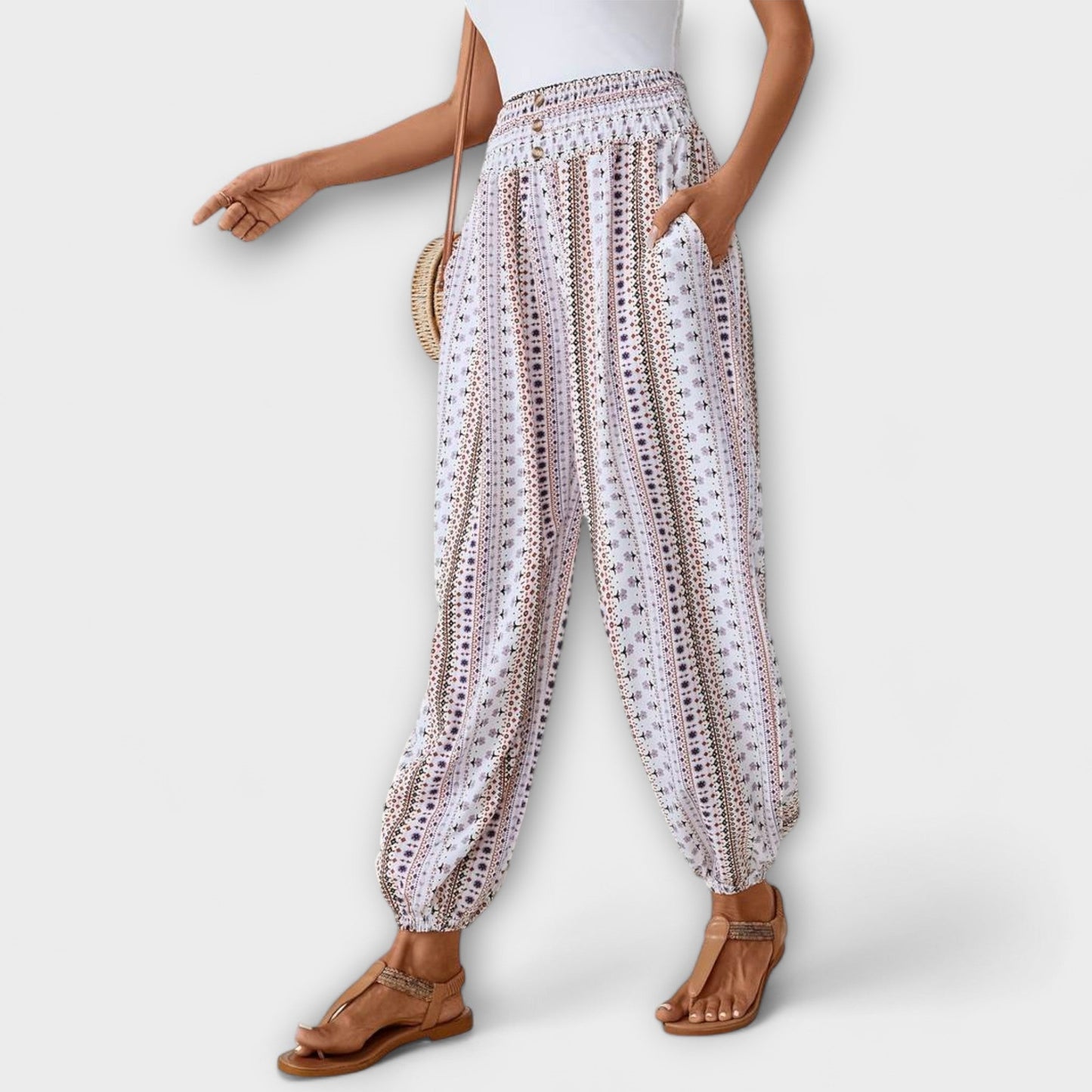 Scarlett - Pantalones con patrón étnico